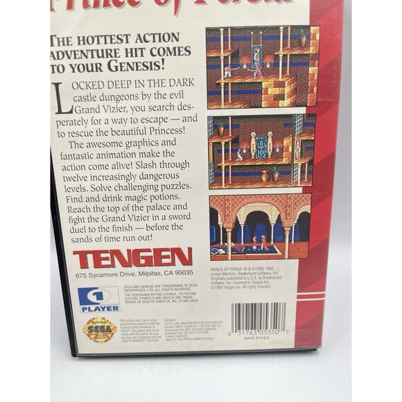 Prince of Persia (Sega Genesis) Complete - Tested - Complete - Picture 3 of 11